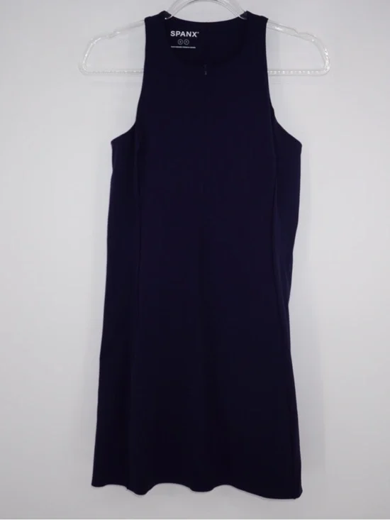 SPANX The Get Moving Zip Front active Dress Navy Blue Small Athletic Active - Picture 6 of 11